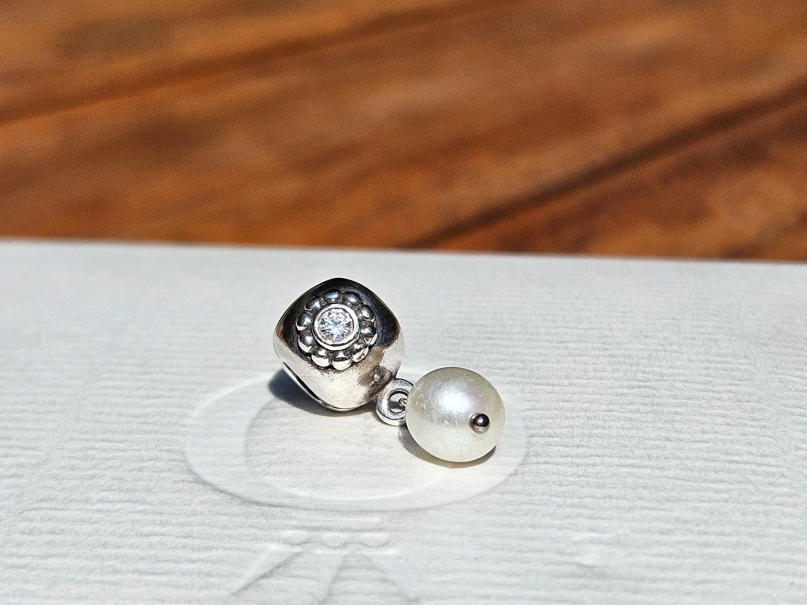 Pandora bedel clip pearl parel
